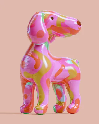 Surreal Pink-Gold Foil Balloon Prompt