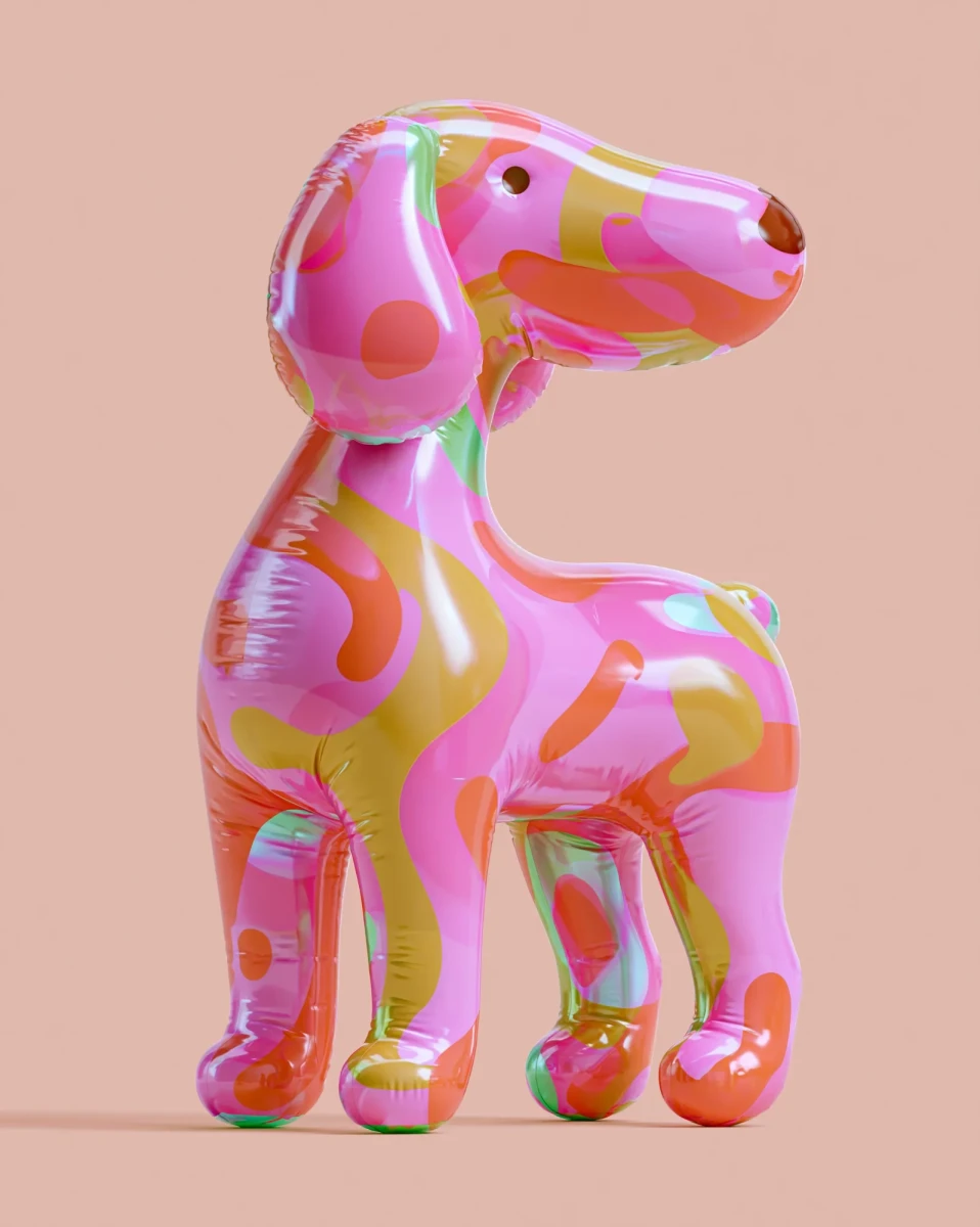 Surreal Pink-Gold Foil Balloon Prompt