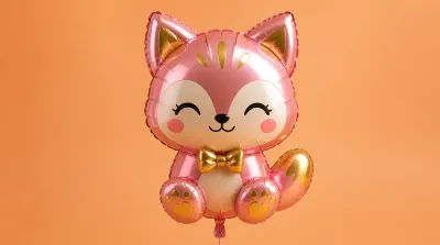 Pink-and-Gold Foil Balloon Prompt for Surreal Minimalist AI