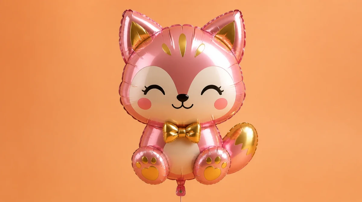 Pink-and-Gold Foil Balloon Prompt for Surreal Minimalist AI