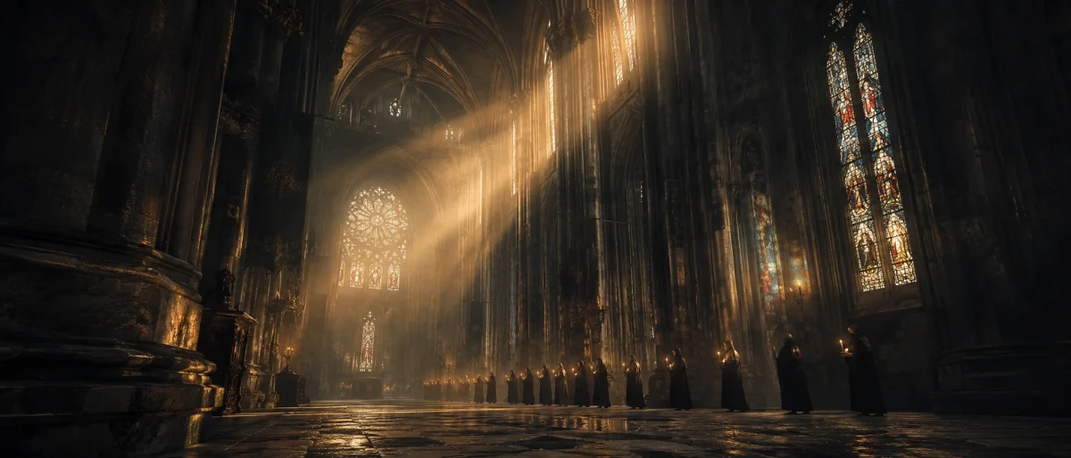 Gothic Cathedral Volumetric Light Prompt