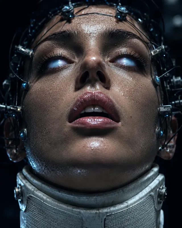 Cyberpunk Cyborg Eye Close-Up