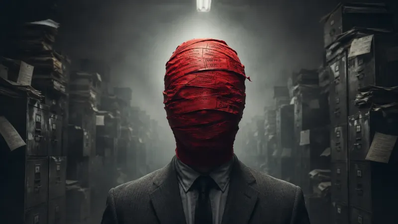 Red Tape Mummy – A Surreal Corporate Portrait