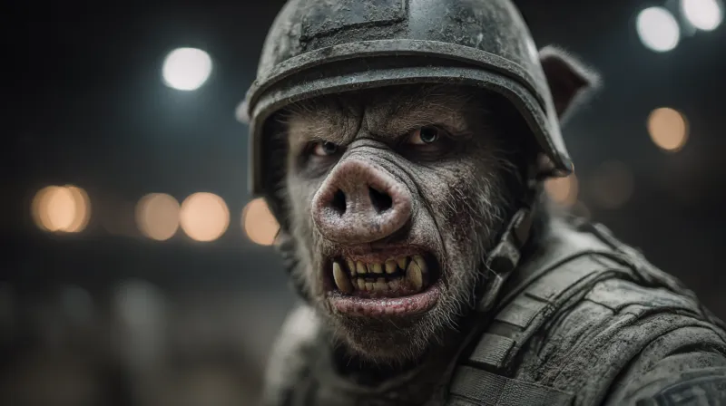 Pig-Zombie Marcher Portrait