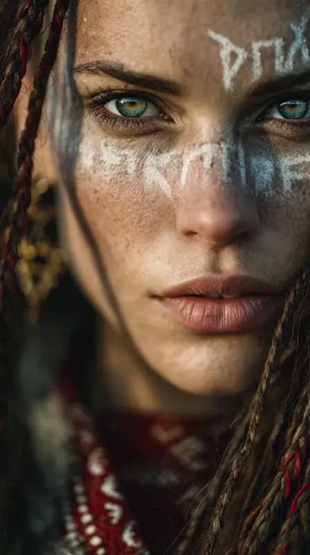 Fierce Ukrainian Warrior Woman Portrait