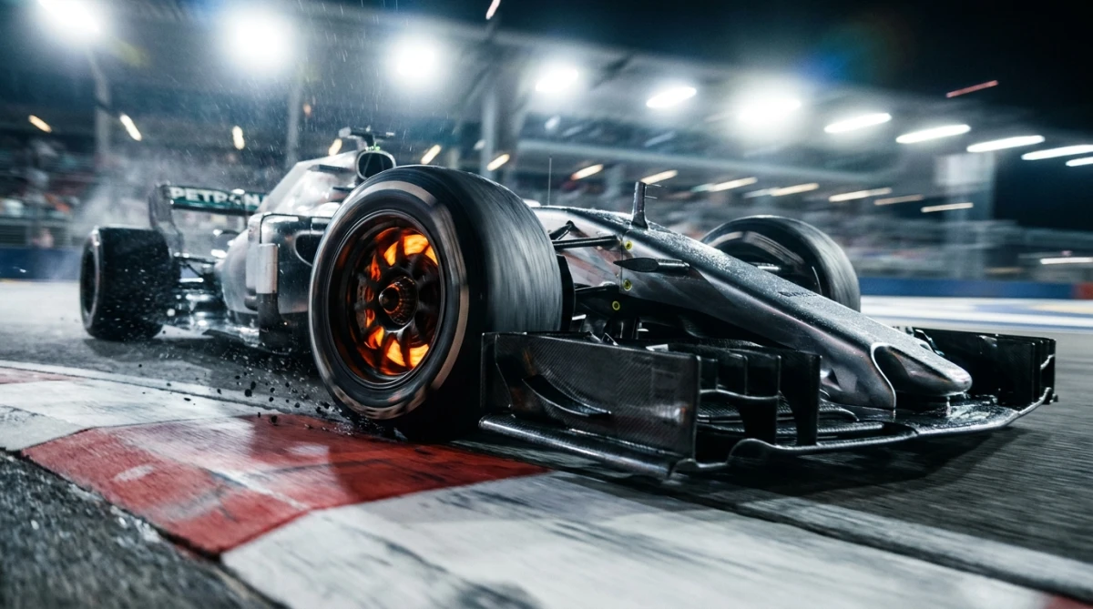 F1 Night Circuit Racing – Ultra-Wide Motion Blur Prompt