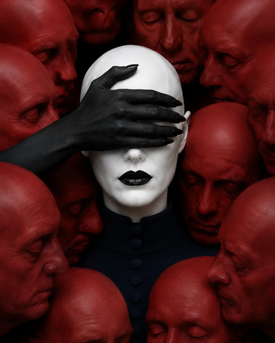 Hyper-Realistic Surreal Tri-Color Portrait Prompt