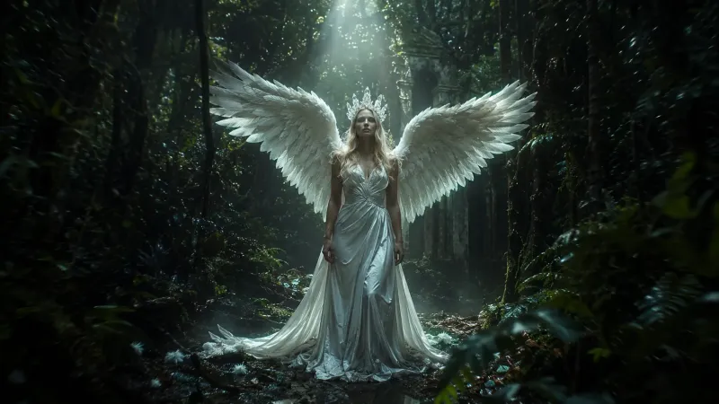 Dark Fantasy Forest Queen with Crystalline Crown