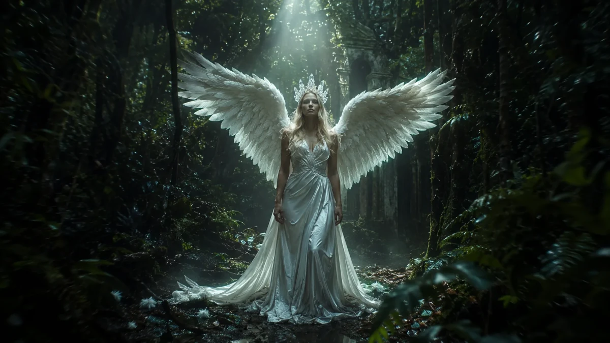 Dark Fantasy Forest Queen with Crystalline Crown