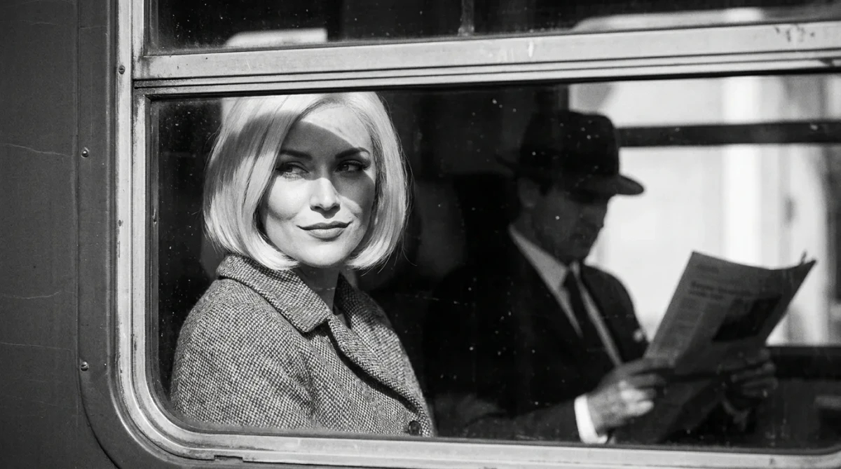 Vintage Noir Train Portrait