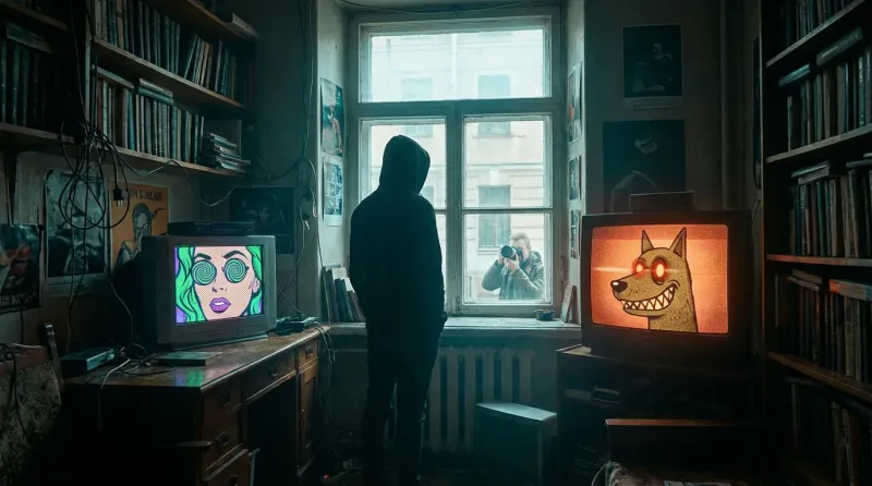 Vintage CRT TV Surreal Cinematic Prompt
