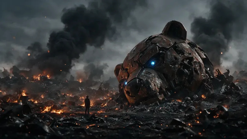 Post-Apocalyptic Robot Bear Wasteland AI Prompt